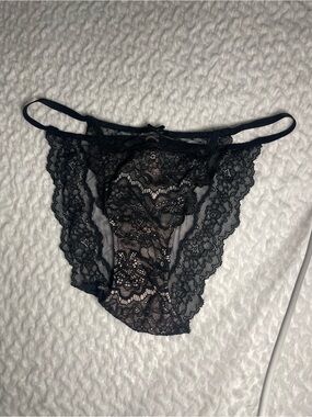 Victoria’s Secret Dream Angels String Bikini. Black lace see through size small